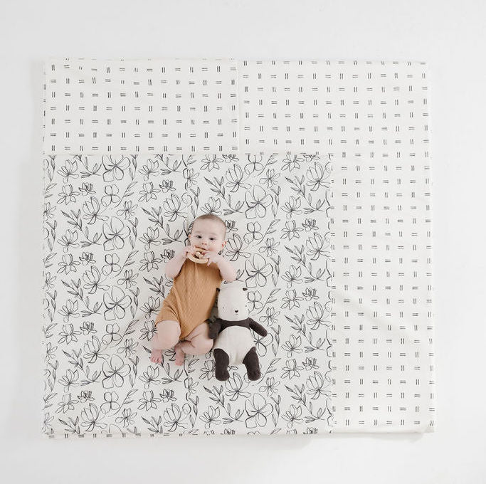 Mudcloth Vegan Leather Mat - Tenth &amp; Pine - Vegan Leather Padded Mat - Mega