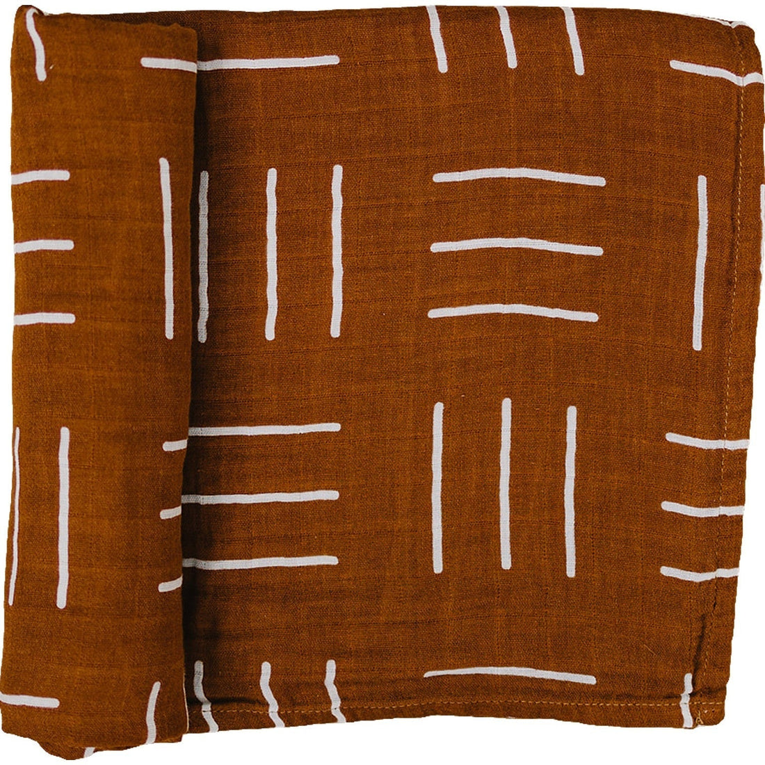 Mustard Mudcloth Muslin Swaddle Blanket - Tenth &amp; Pine - 