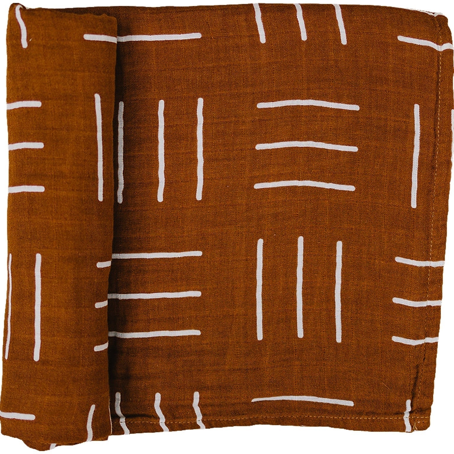 Mustard Mudcloth Muslin Swaddle Blanket - Tenth &amp; Pine - 