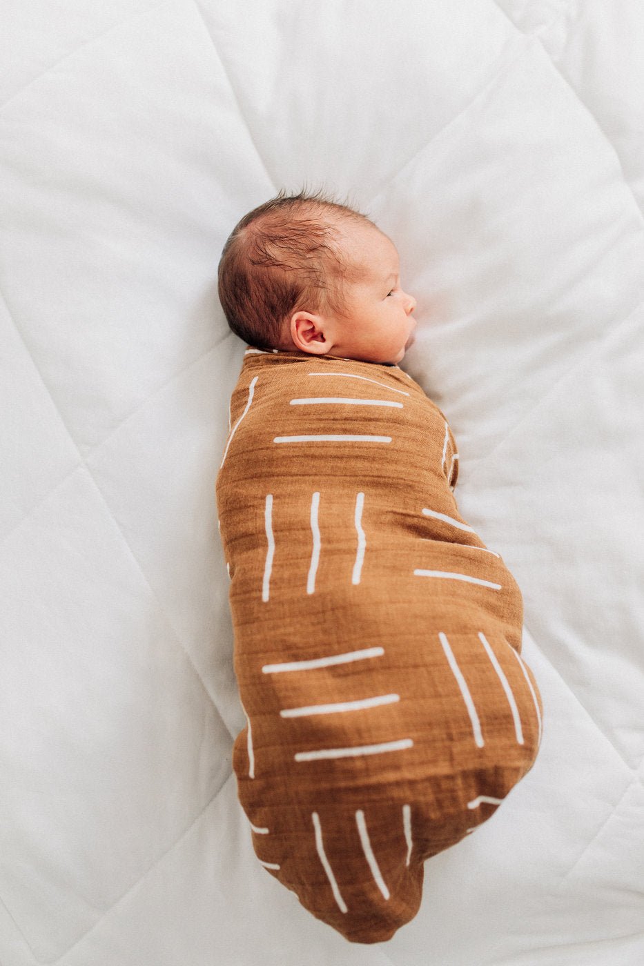 Mustard Mudcloth Muslin Swaddle Blanket - Tenth &amp; Pine - 
