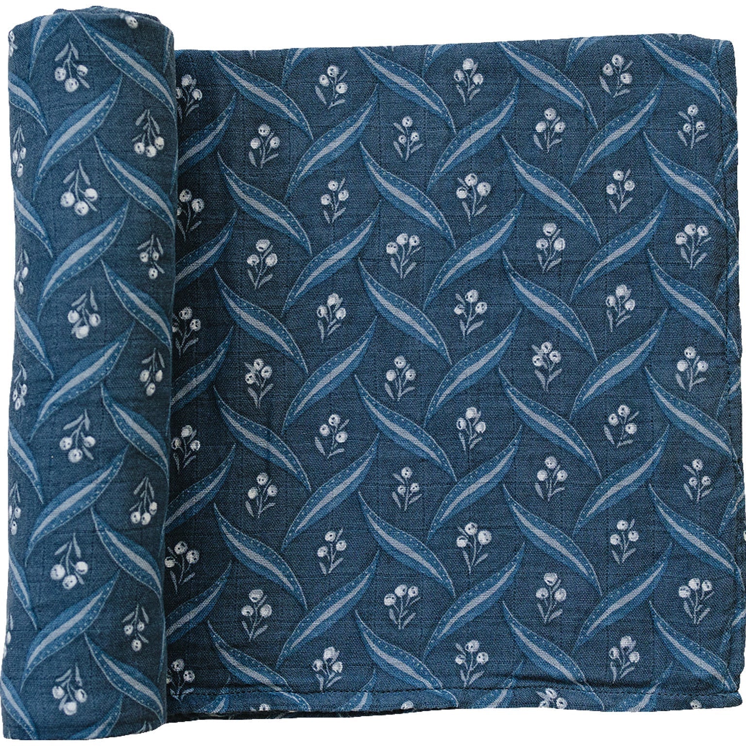 Navy Berry Muslin Swaddle Blanket - Tenth &amp; Pine - 