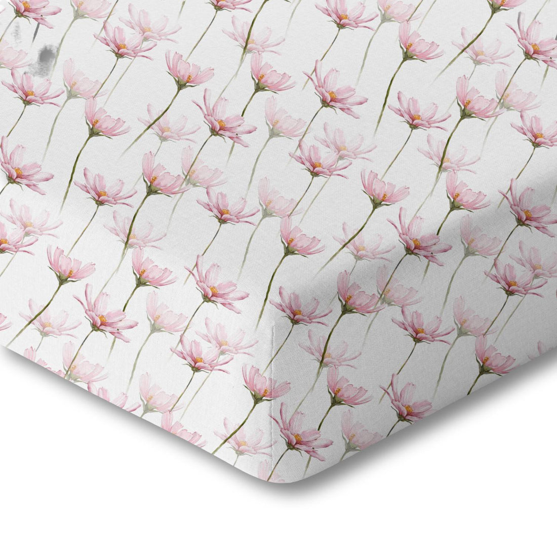 Organic Crib Sheet - Pink Petals - Tenth &amp; Pine - Crib Sheets - 
