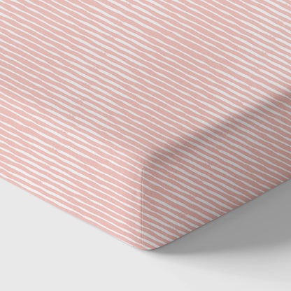 Organic Crib Sheet - Pink Stripes - Tenth & Pine - Crib Sheets - 
