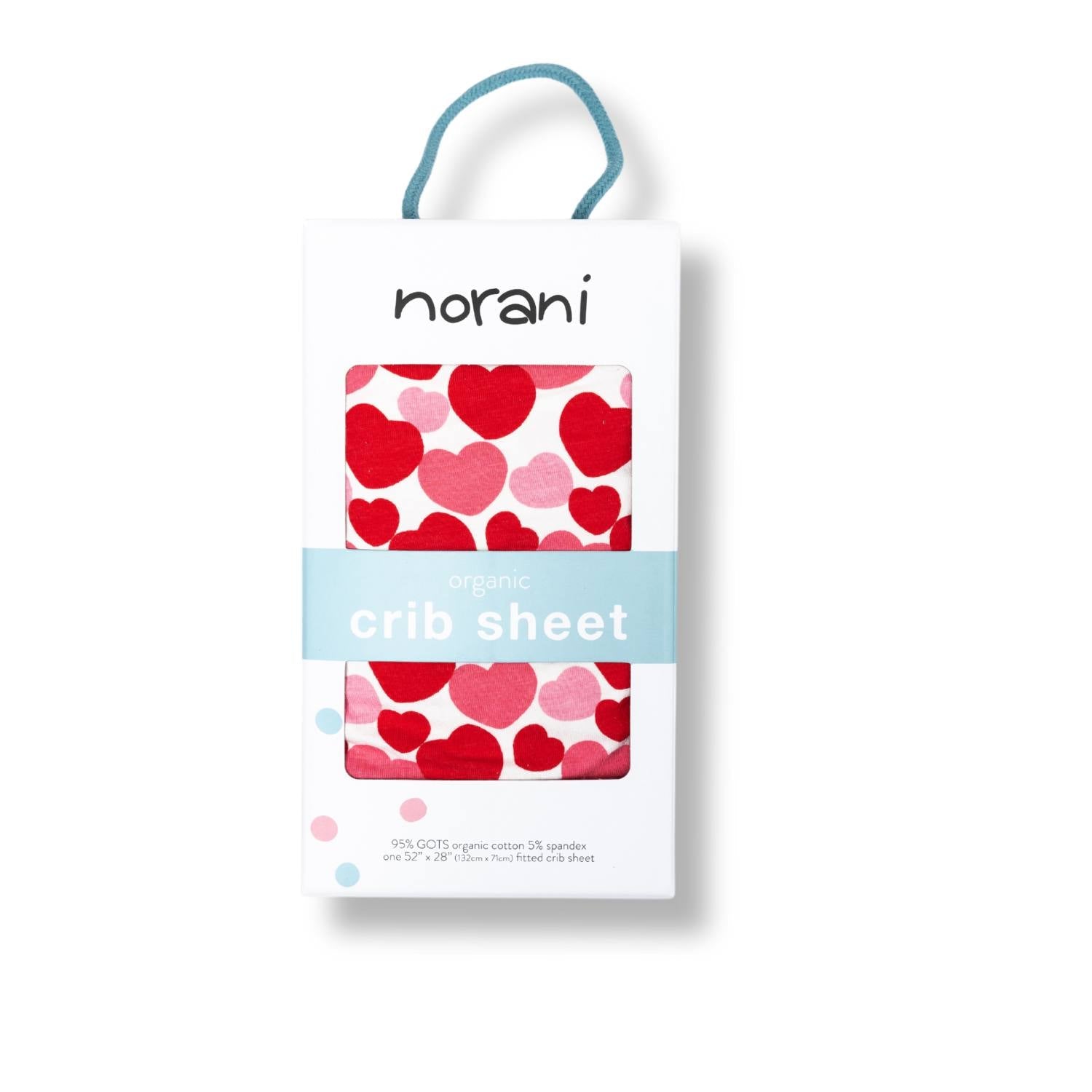 Organic Crib Sheet - Red &amp; Pink Hearts - Tenth &amp; Pine - Crib Sheets - 