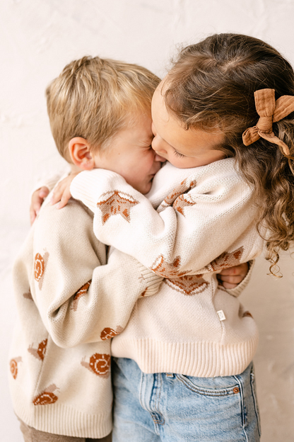 Organic Fox Knit Sweater in Pale Pink