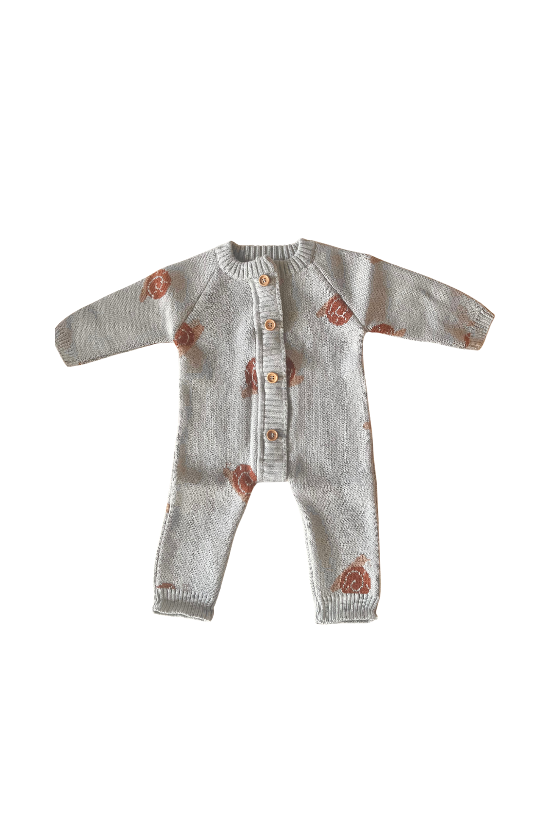 Organic Snail Romper in Pearl Blue