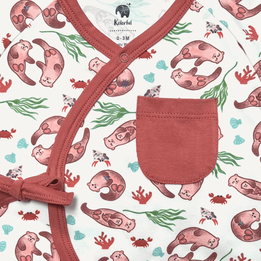 Otter Kimono | Organic Pima Cotton - Tenth &amp; Pine - Winter Outfits - 0 - 3M - Kolorful
