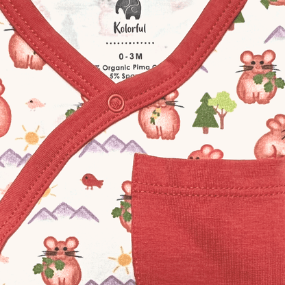 Pika Kimono Shorty | Organic Pima Cotton - Tenth &amp; Pine - Summer Outfits - 0 - 3M - Kolorful