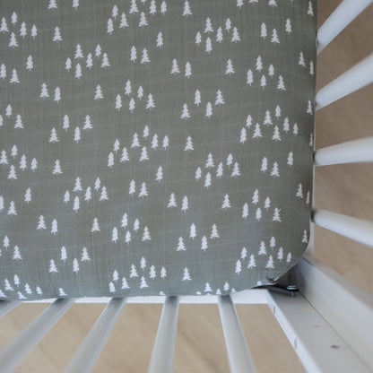Pines Muslin Crib Sheet - Tenth &amp; Pine - 
