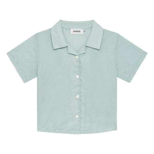 Powder Blue Mini Button Down Shirt - Tenth & Pine - Mini Apparel - 0 - 6 Months - Powder Blue - Montce