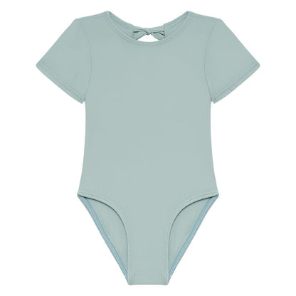 Powder Blue Mini Short Sleeve One - Piece - Tenth & Pine - Mini Swimwear - 0 - 6 Months - Powder Blue - Montce