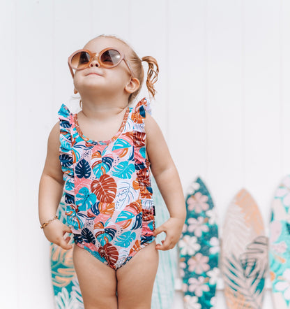 RUFFLE SWIMSUIT - Monstera - Tenth &amp; Pine - Ruffle Swimsuit - 6/12m - millie + roo