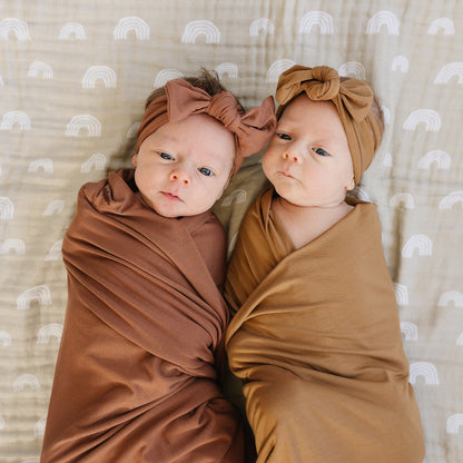 Rust Bamboo Stretch Swaddle - Tenth &amp; Pine - 