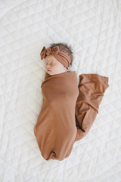 Rust Bamboo Stretch Swaddle - Tenth &amp; Pine - 
