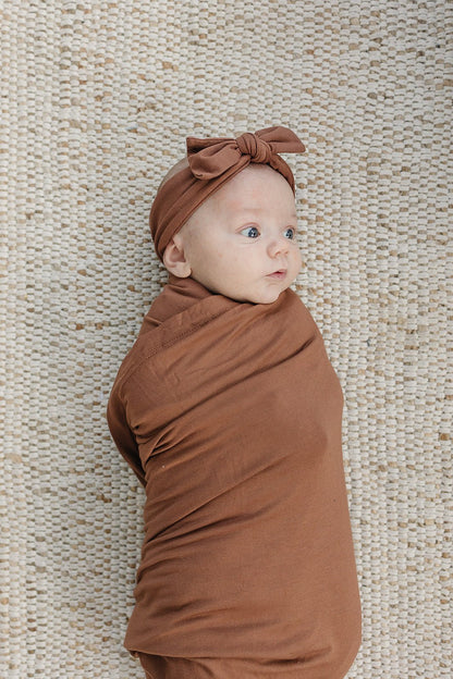 Rust Bamboo Stretch Swaddle - Tenth &amp; Pine - 