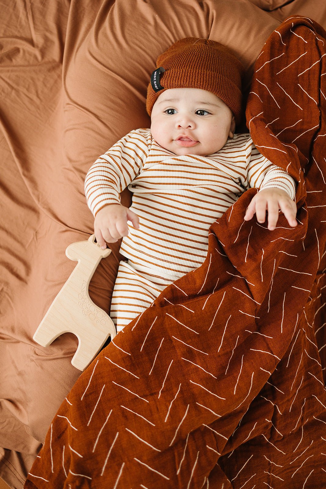 Rust Bamboo Stretch Swaddle - Tenth &amp; Pine - 
