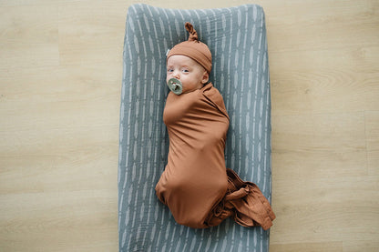 Rust Bamboo Stretch Swaddle - Tenth &amp; Pine - 