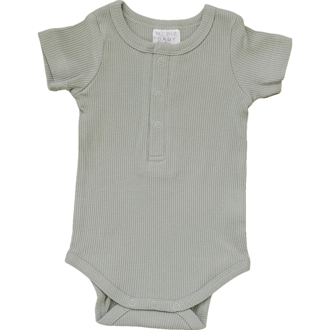 Sage Organic Cotton Ribbed Snap Bodysuit - Tenth &amp; Pine - NB - Mebie Baby