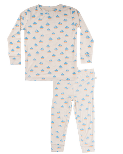 Modal Pajama Set in Sailboats