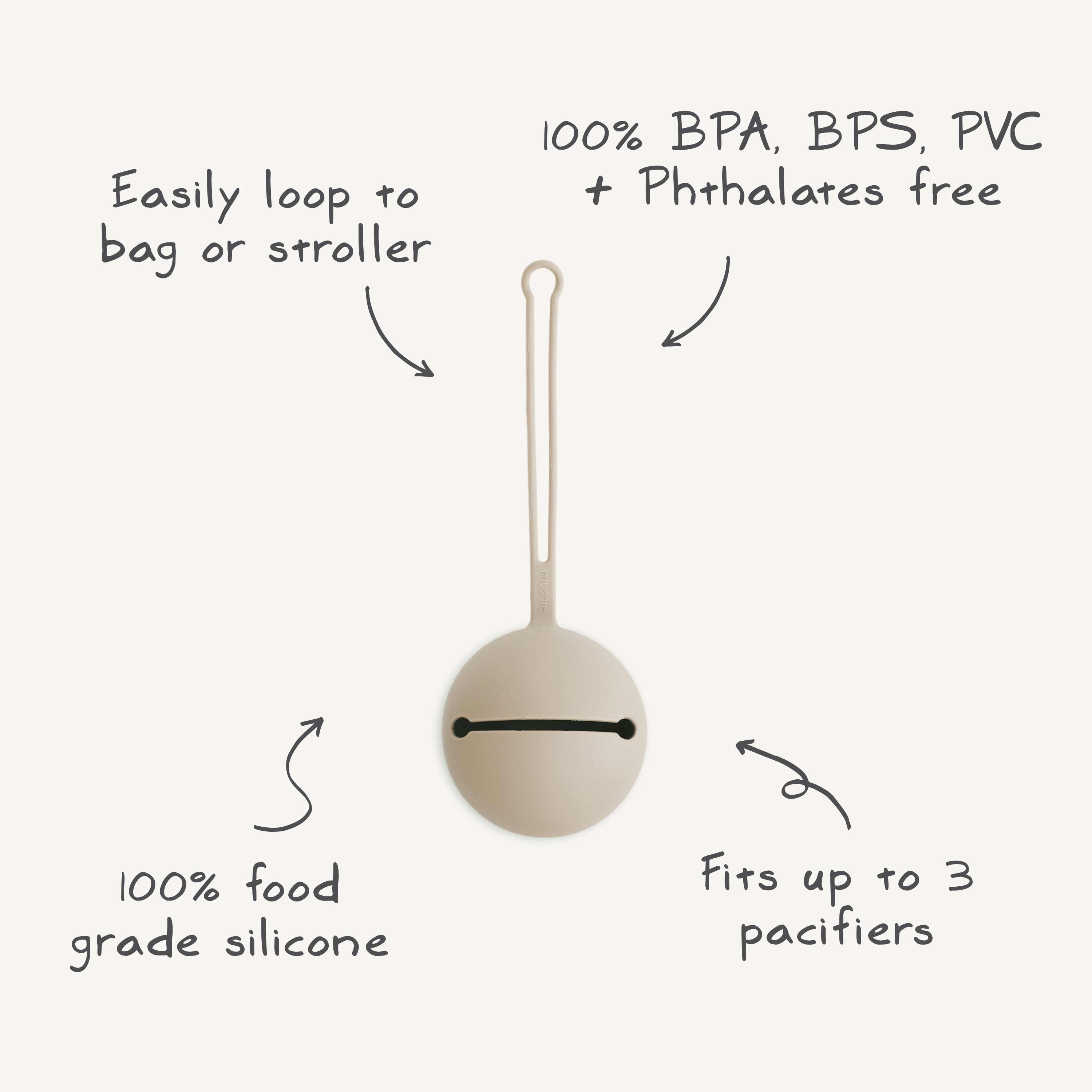 Silicone Pacifier Case - Tenth &amp; Pine - pacifier case - Natural