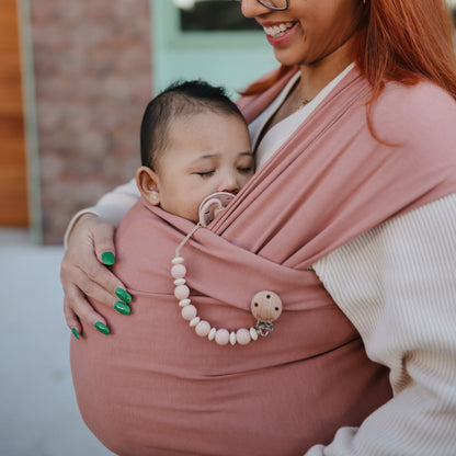 Silicone Pacifier Clip | Luna - Tenth &amp; Pine - Pacifier Clip - Faux Wood