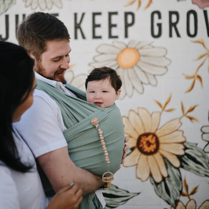 Silicone Pacifier Clip | Luna - Tenth &amp; Pine - Pacifier Clip - Faux Wood