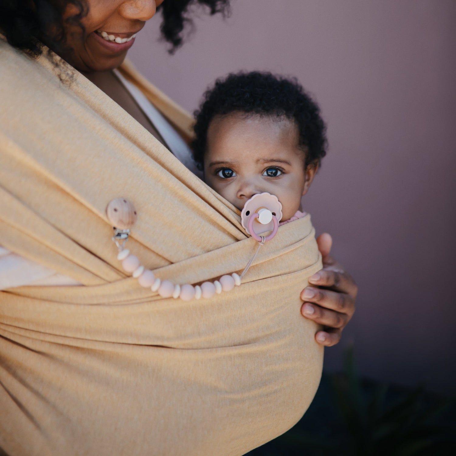 Silicone Pacifier Clip | Luna - Tenth &amp; Pine - Pacifier Clip - Faux Wood