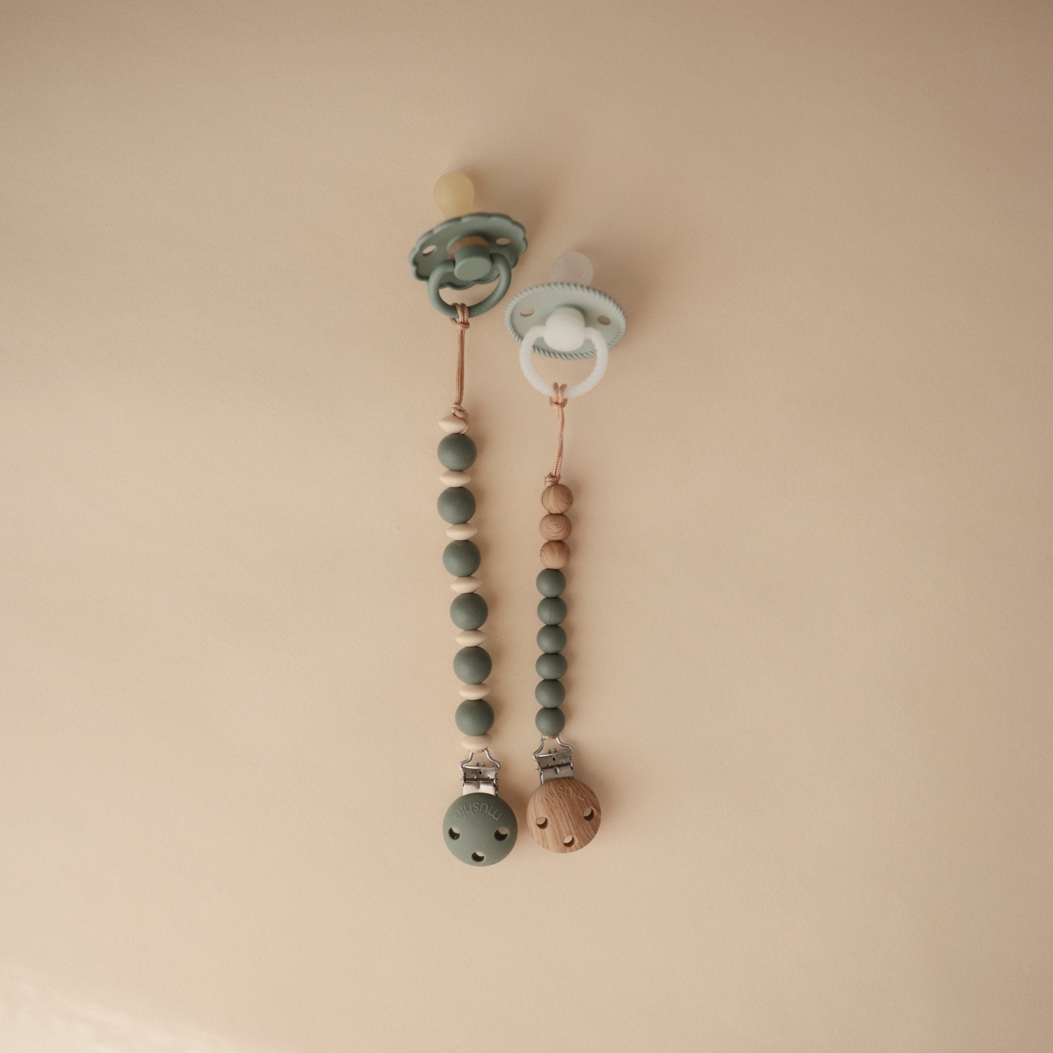 Silicone Pacifier Clip | Luna - Tenth &amp; Pine - Pacifier Clip - Dried Thyme