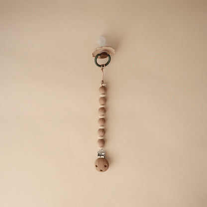 Silicone Pacifier Clip | Luna - Tenth &amp; Pine - Pacifier Clip - Faux Wood