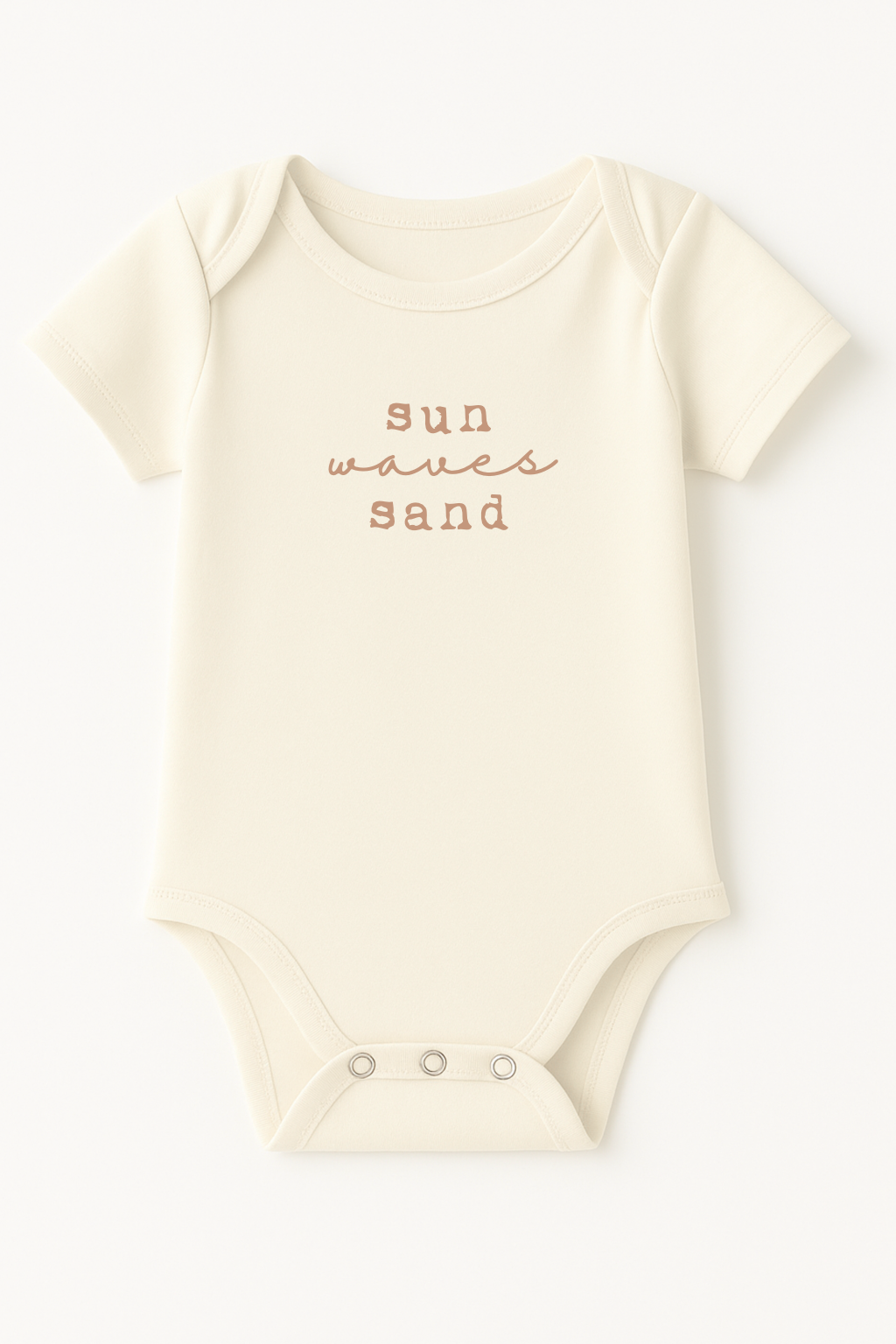 Sun Waves Sand Clay Organic Cotton Short Sleeve Baby Bodysuit
