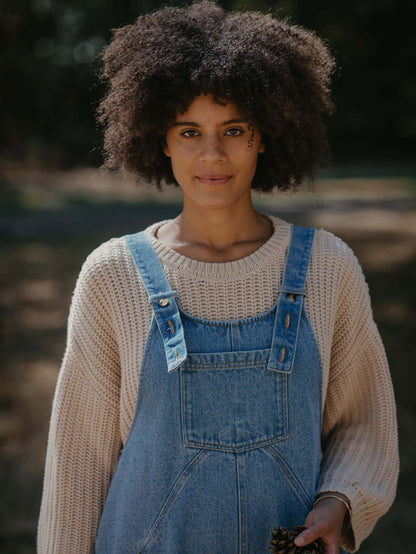 The Oversized Denim Dungaree - Women&