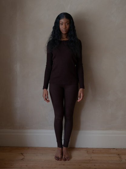 The Ribbed Legging - Women's - Tenth & Pine - Women's Leggings - US 0 - chocolate