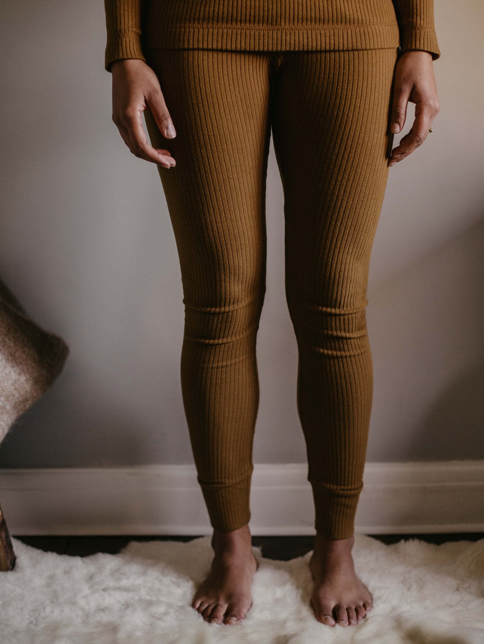 The Ribbed Legging - Women's - Tenth & Pine - Women's Leggings - US 0 - bronze