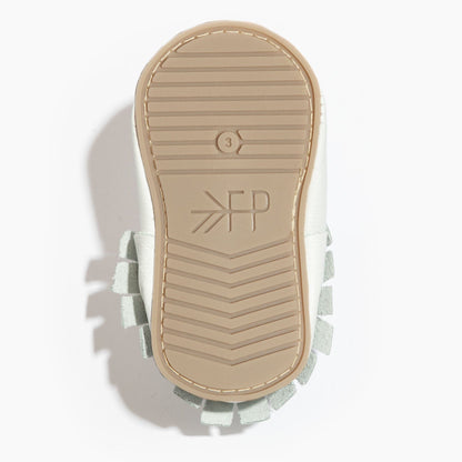 Toasted Bright White Moccasin Baby Shoe - Tenth &amp; Pine - Moccasin - Soft Sole - 1