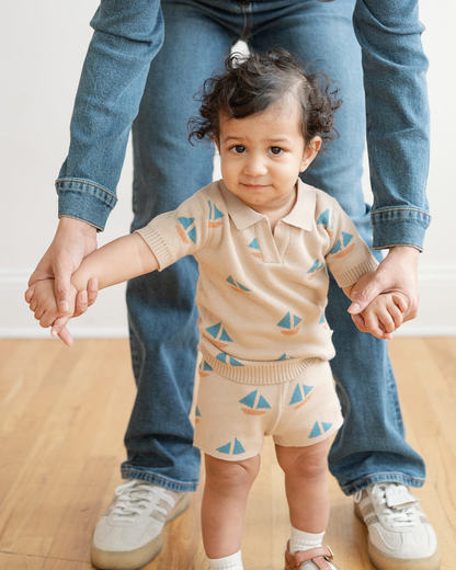 Cameron Knit Polo Sand Dollar