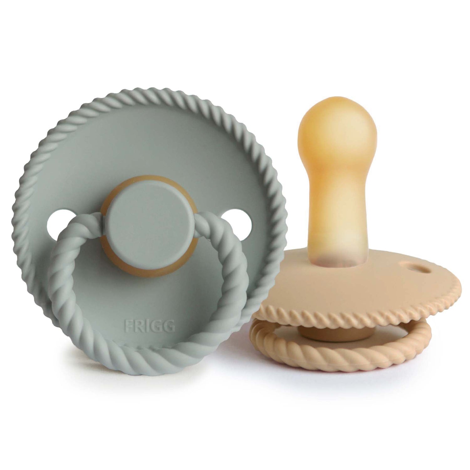 FRIGG Rope Natural Rubber Pacifier 2 - Pack - Tenth &amp; Pine - FRIGG PACIFIERS - 6 - 18 months - Sage/Croissant