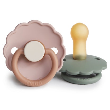 FRIGG Daisy Natural Rubber Pacifier 2 - Pack - Tenth &amp; Pine - FRIGG PACIFIERS - 6 - 18 months - Biscuit/Lily Pad