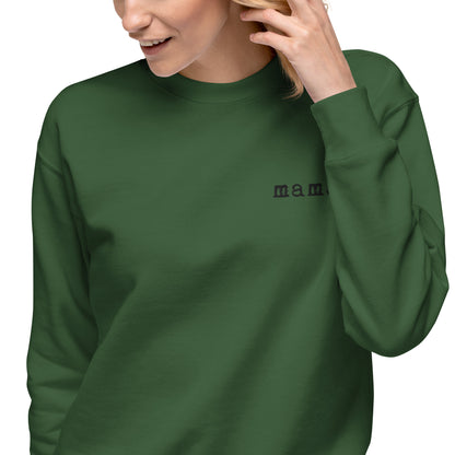 Mama. Embroidered | Premium Adult Sweatshirt - Tenth &amp; Pine - S - Vintage Black