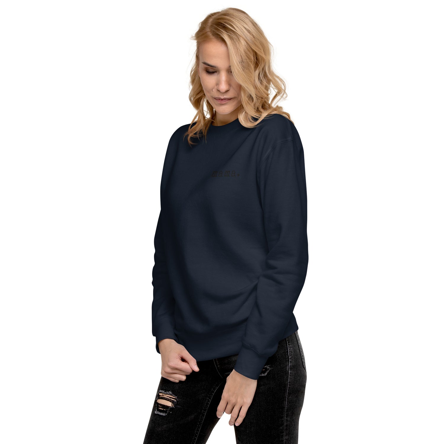 Mama. Embroidered | Premium Adult Sweatshirt - Tenth &amp; Pine - S - Black