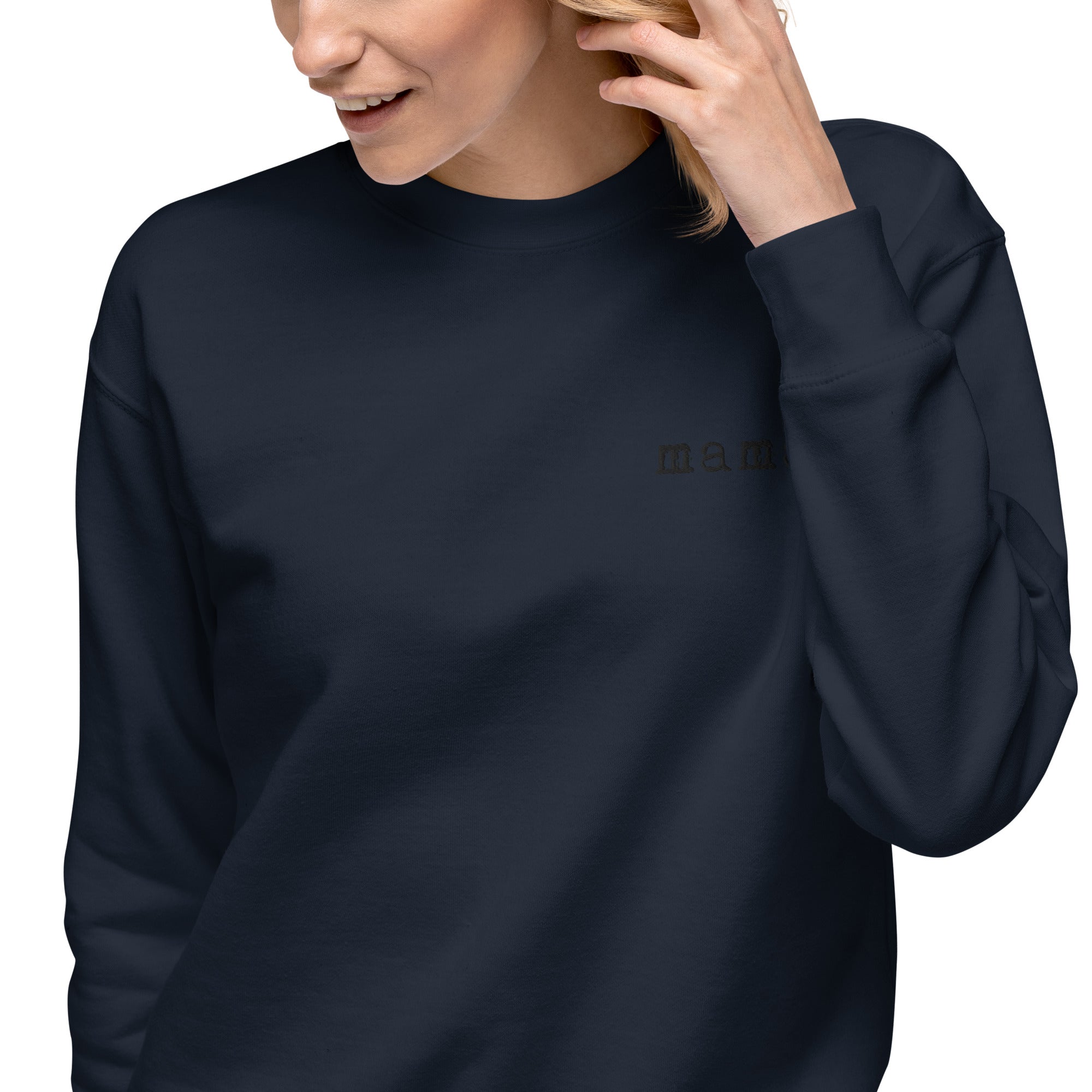 Mama. Embroidered | Premium Adult Sweatshirt - Tenth &amp; Pine - S - Black