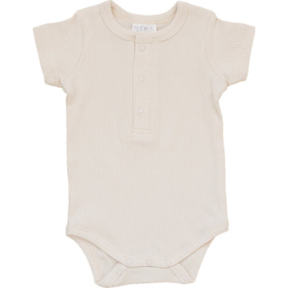 Vanilla Organic Cotton Ribbed Snap Bodysuit - Tenth &amp; Pine - NB - Mebie Baby