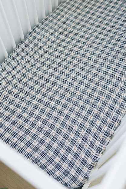Vintage Plaid Muslin Crib Sheet - Tenth & Pine - 