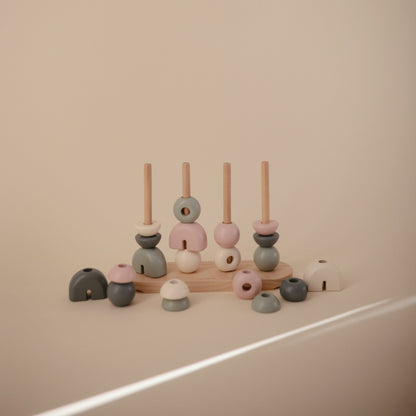 Wooden Multi Shape Stacker - Tenth &amp; Pine - Wooden Multi Shape Stacker - Sunrise