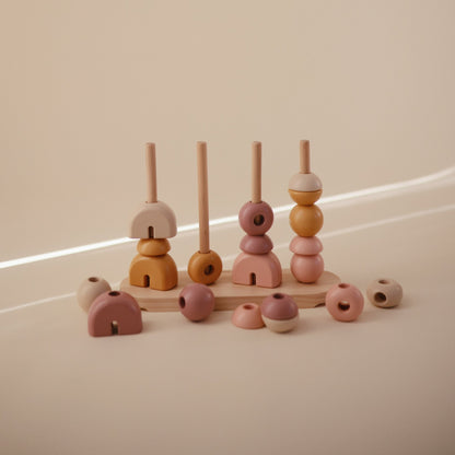 Wooden Multi Shape Stacker - Tenth &amp; Pine - Wooden Multi Shape Stacker - Sunrise
