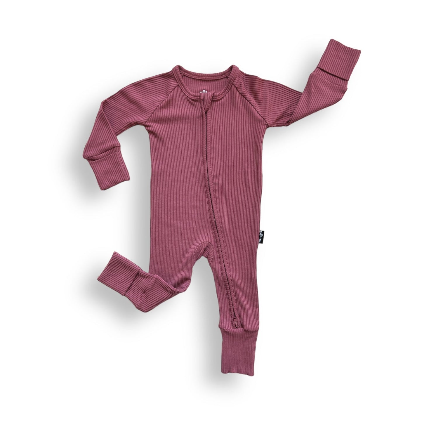 ZIP ROMPER - Mauve Ribbed - Tenth & Pine - zip rompers - ribbed - 0/3m