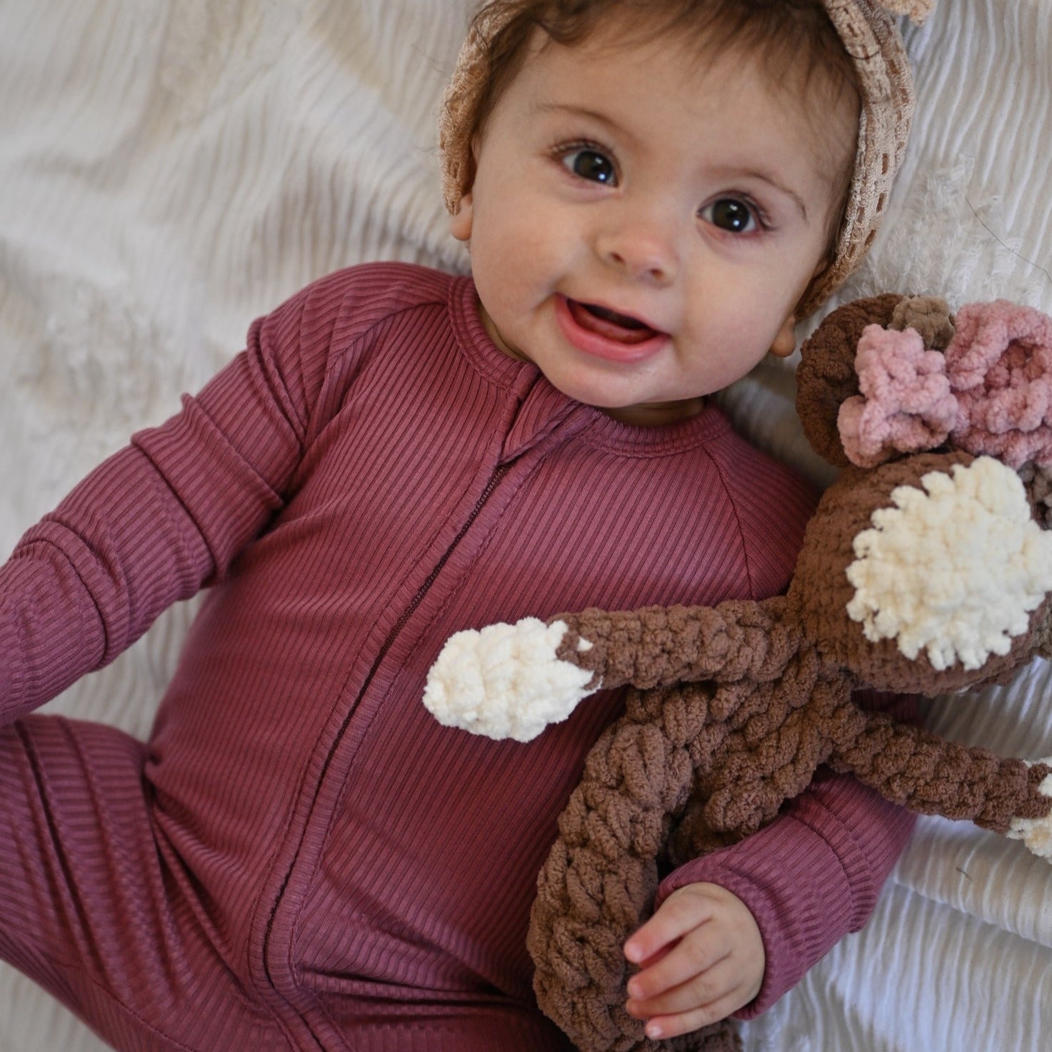 ZIP ROMPER - Mauve Ribbed - Tenth & Pine - zip rompers - ribbed - 0/3m